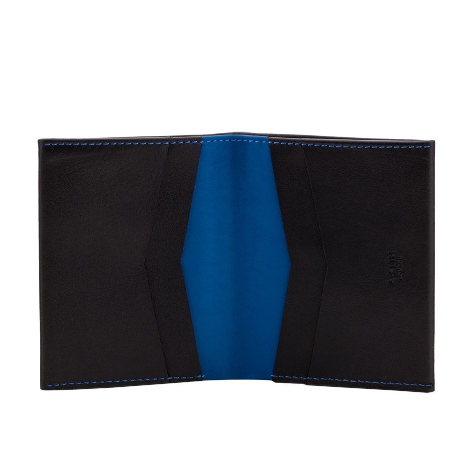 A-SLIM Leather Wallet Machete - Black/Blue